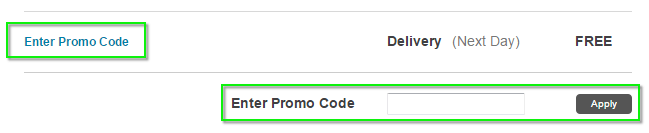 Basket Page Showing Where to Enter Promotional Code