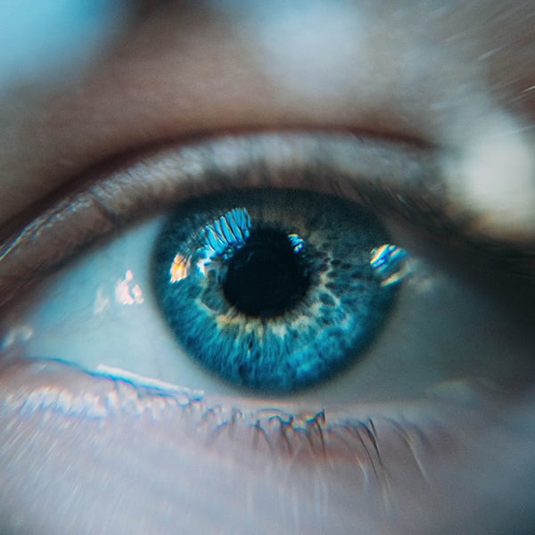 Close up van een blauw oog