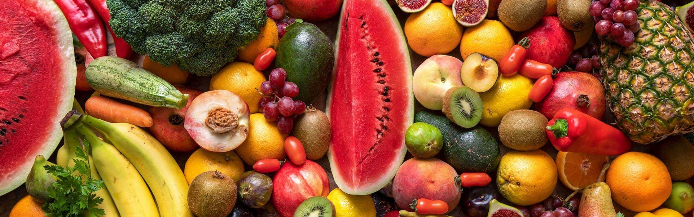 Selezione di frutta e verdura