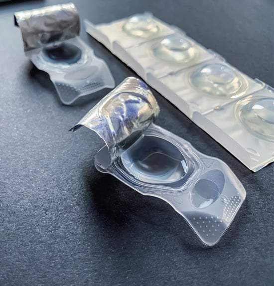 Opened contact lens blisters